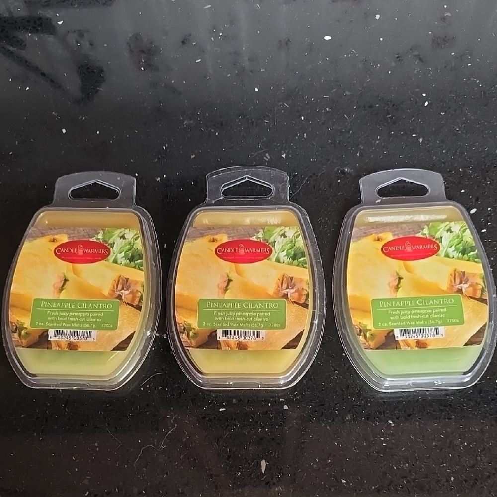 NIP. Candle Warmers Pineapple Cilantro Wax Melts. Set Of 3